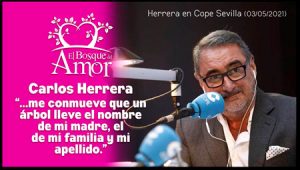 Carlos Herrera apadrina un árbol de El Bosque del Amor y lo dedica a su madre